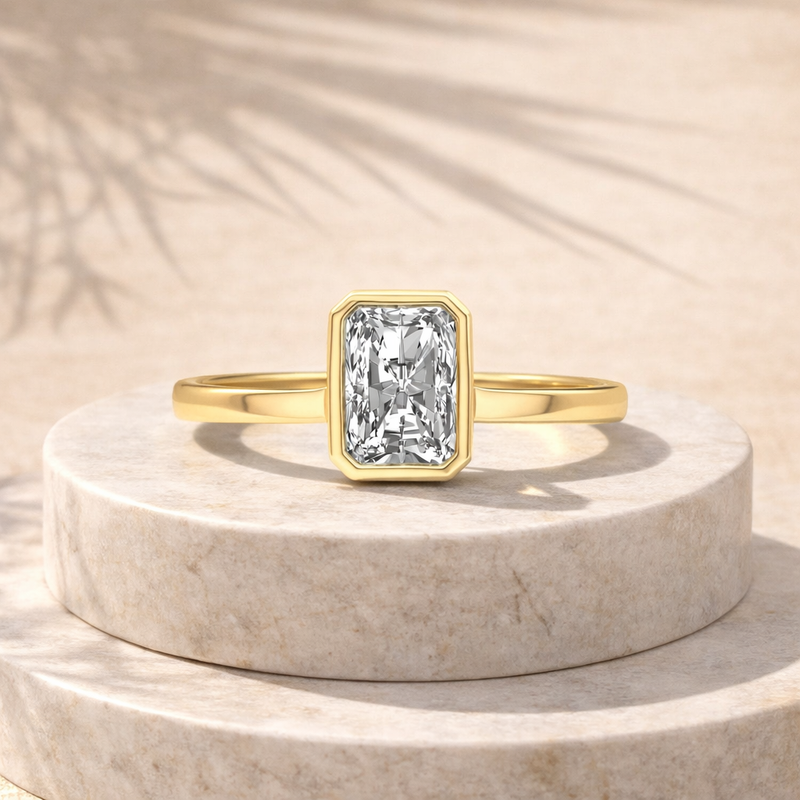 ENS1RDBZ150 - Radiant Cut Bezel Solitaire Ring (1.50 CT) – Navikan Lab ...