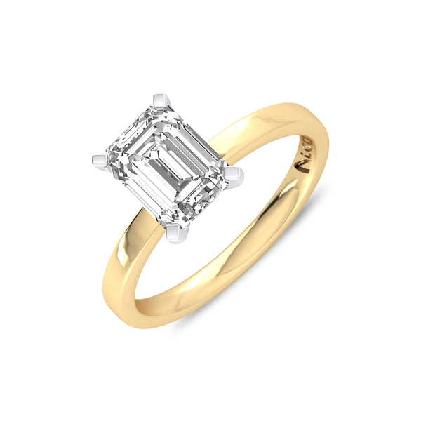 ENS4P1EM200 - Classic Emerald Solitaire Engagement Ring (2.00 CT)