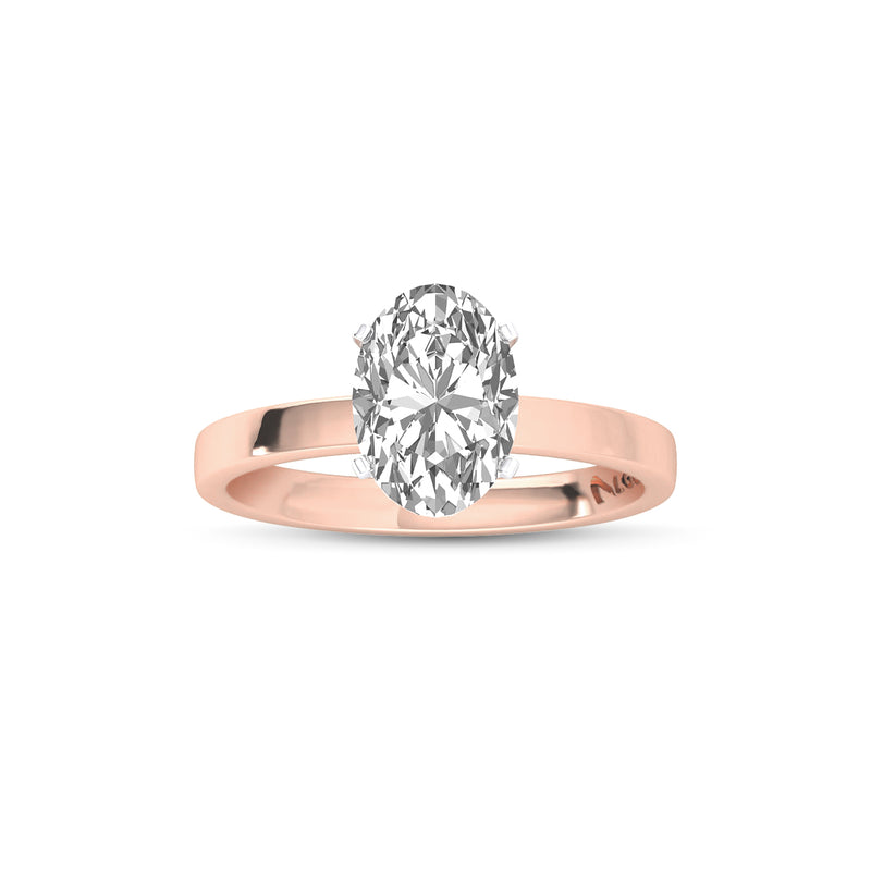 ENS4P1OV200 - Classic Oval Solitaire Engagement Ring (2.00 CT)