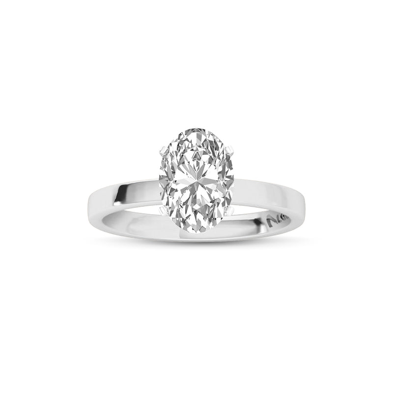 ENS4P1OV200 - Classic Oval Solitaire Engagement Ring (2.00 CT)