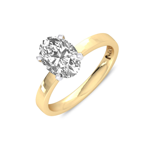ENS4P1OV200 - Classic Oval Solitaire Engagement Ring (2.00 CT)