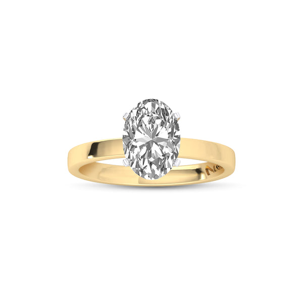 ENS4P1OV200 - Classic Oval Solitaire Engagement Ring (2.00 CT)