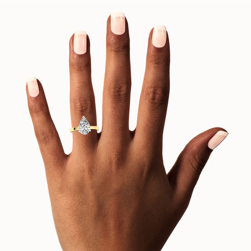 ENS4P1PS200 - Classic Pear Solitaire Engagement Ring (2.00 CT)